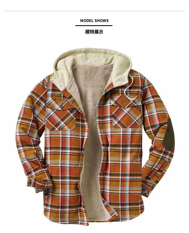 Hochwertiger leichter Flanell-Hoodie für Herren – Stilvolle Hemdjacke aus Baumwolle für lässigen Komfort | SY0093 