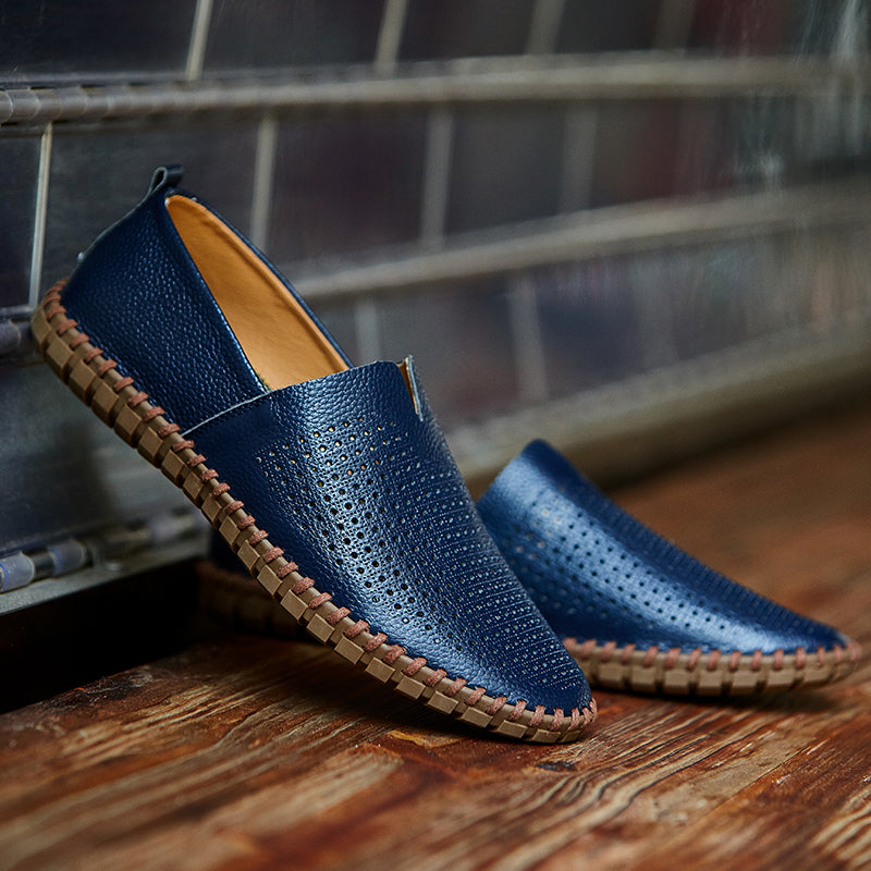 Handgefertigte Freizeitschuhe aus echtem Leder für Herren – Übergrößen 38–50 | Wahlweise mit atmungsaktivem oder festem Obermaterial | 955-1 