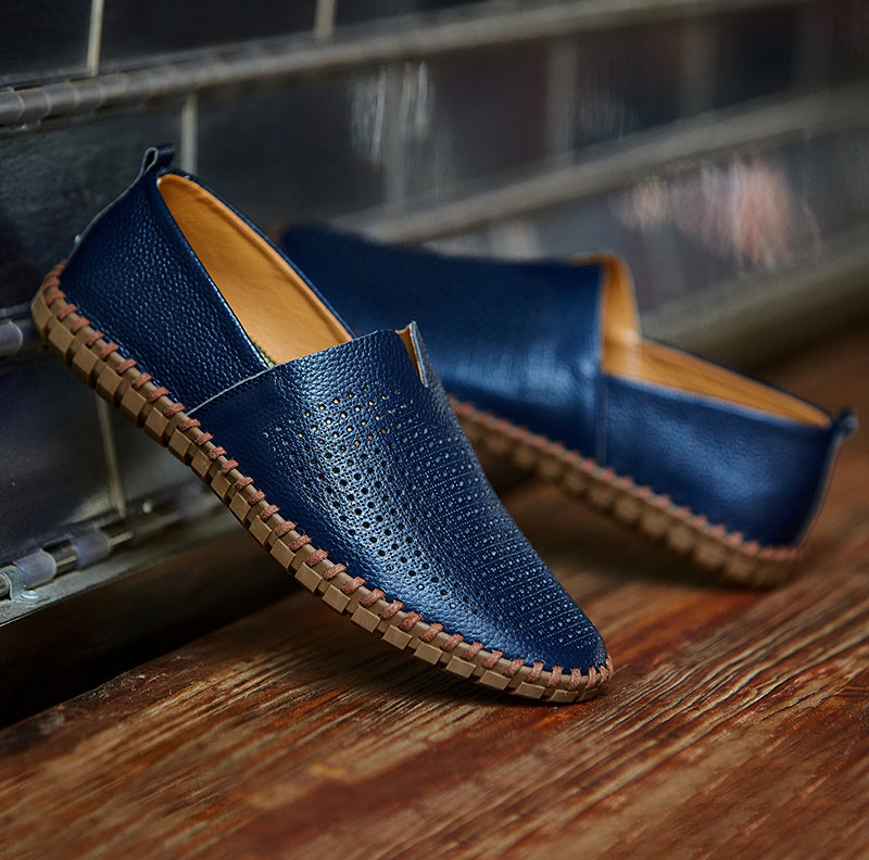 Handgefertigte Freizeitschuhe aus echtem Leder für Herren – Übergrößen 38–50 | Wahlweise mit atmungsaktivem oder festem Obermaterial | 955-1 