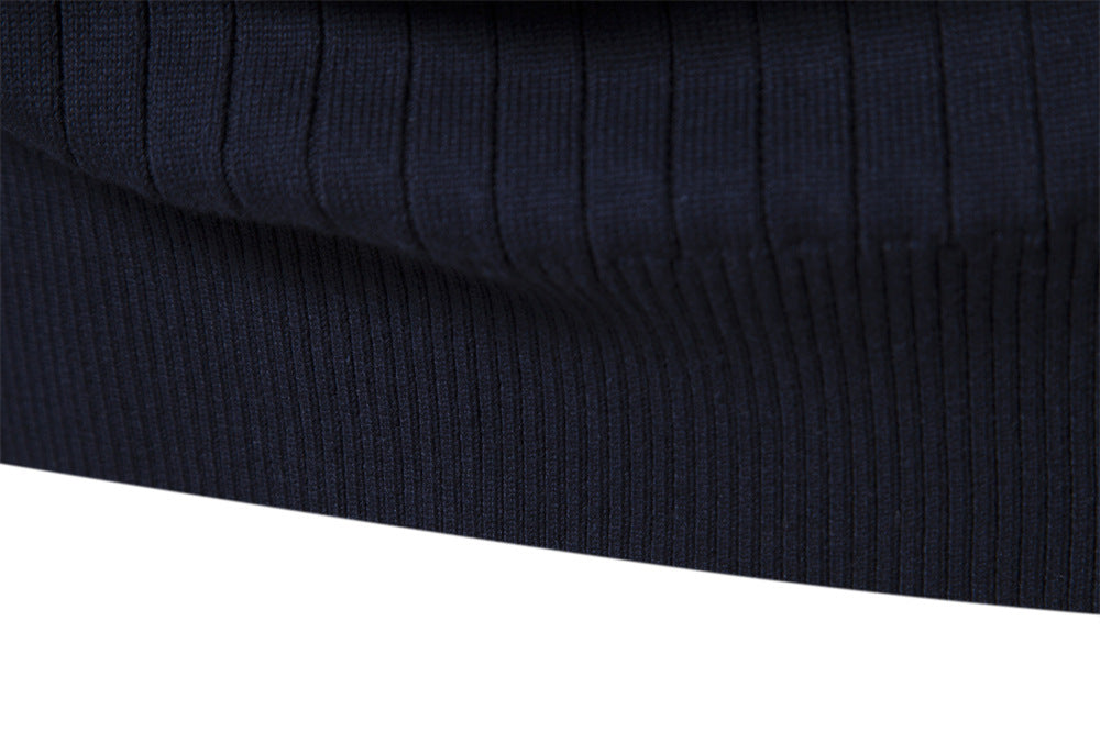 Warmer Winterpullover mit Stehkragen für Herren aus Baumwolle, Strickpullover, einfarbig | Y830 