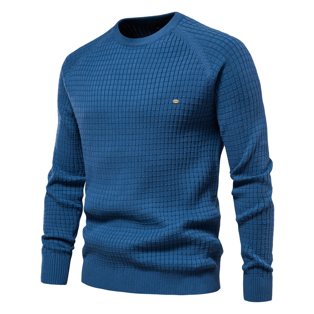 Men's Sweater Casual Pullover Solid Color Long Sleeve Slim Fit Knit Sweater | SW68