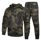 Herren Camouflage Trainingsanzug Locker Camouflage Kapuzen-Jogginghose Zweiteiliges Set | LK68 