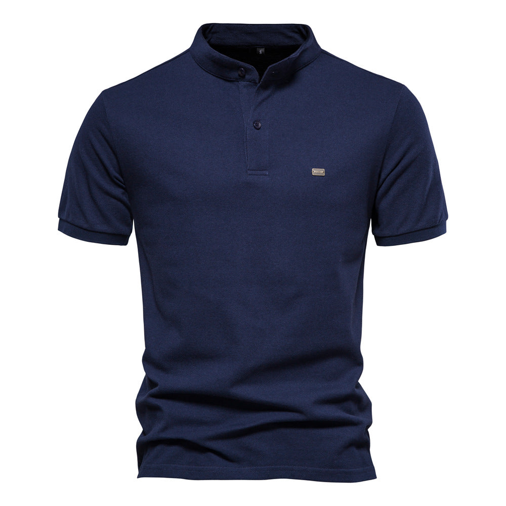 Men's Casual Stand Collar Short Sleeve High Quality Summer Polos T Shirt | PL205