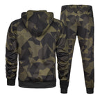 Herren Camouflage Trainingsanzug Locker Camouflage Kapuzen-Jogginghose Zweiteiliges Set | LK68 