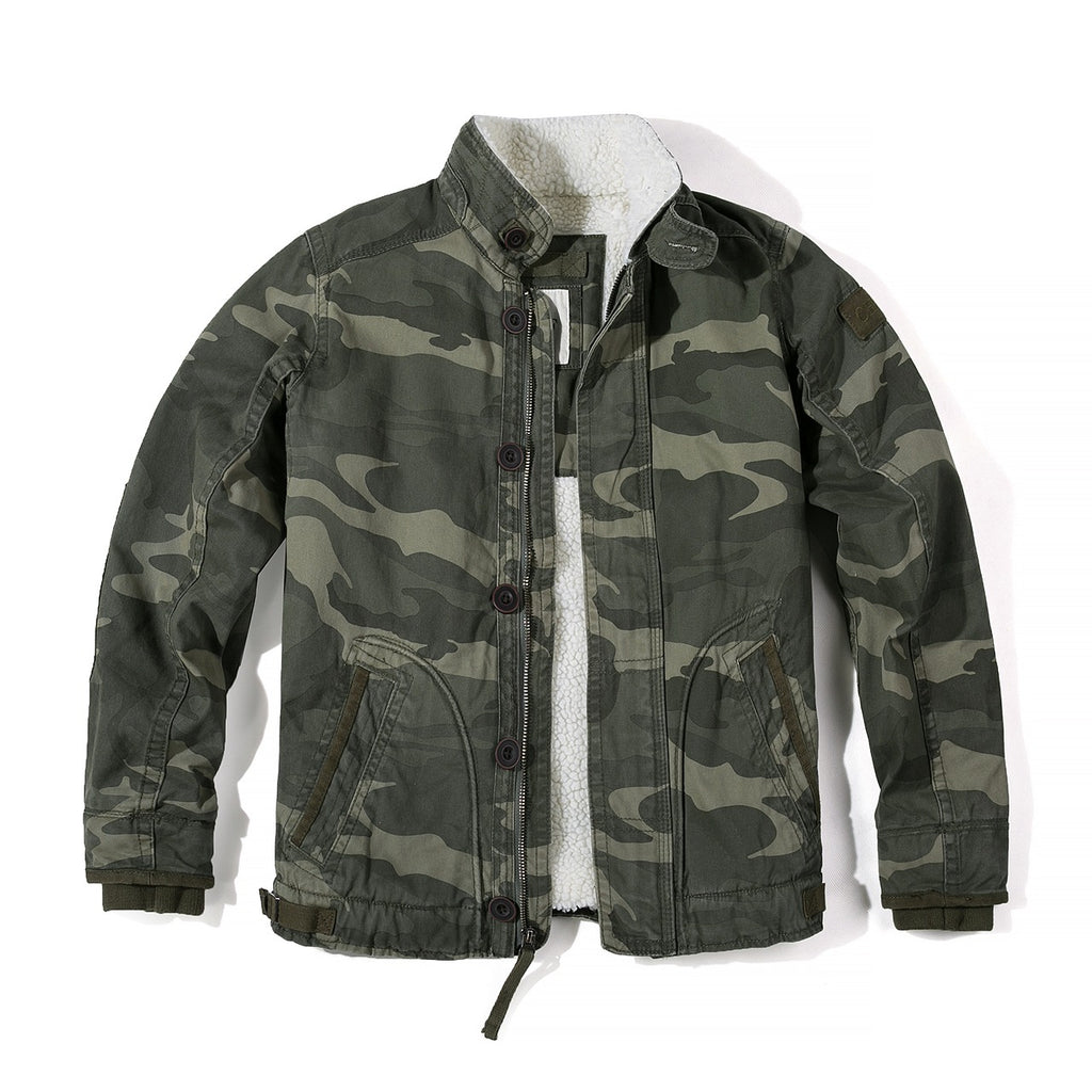 Weiche Premium-Fleecejacke für Herren – Winddichter Camouflage-Outdoor-Mantel mit dickem Plüsch-Innenfutter für ultimative Wärme | 318 