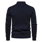 Warmer Winterpullover mit Stehkragen für Herren aus Baumwolle, Strickpullover, einfarbig | Y830 
