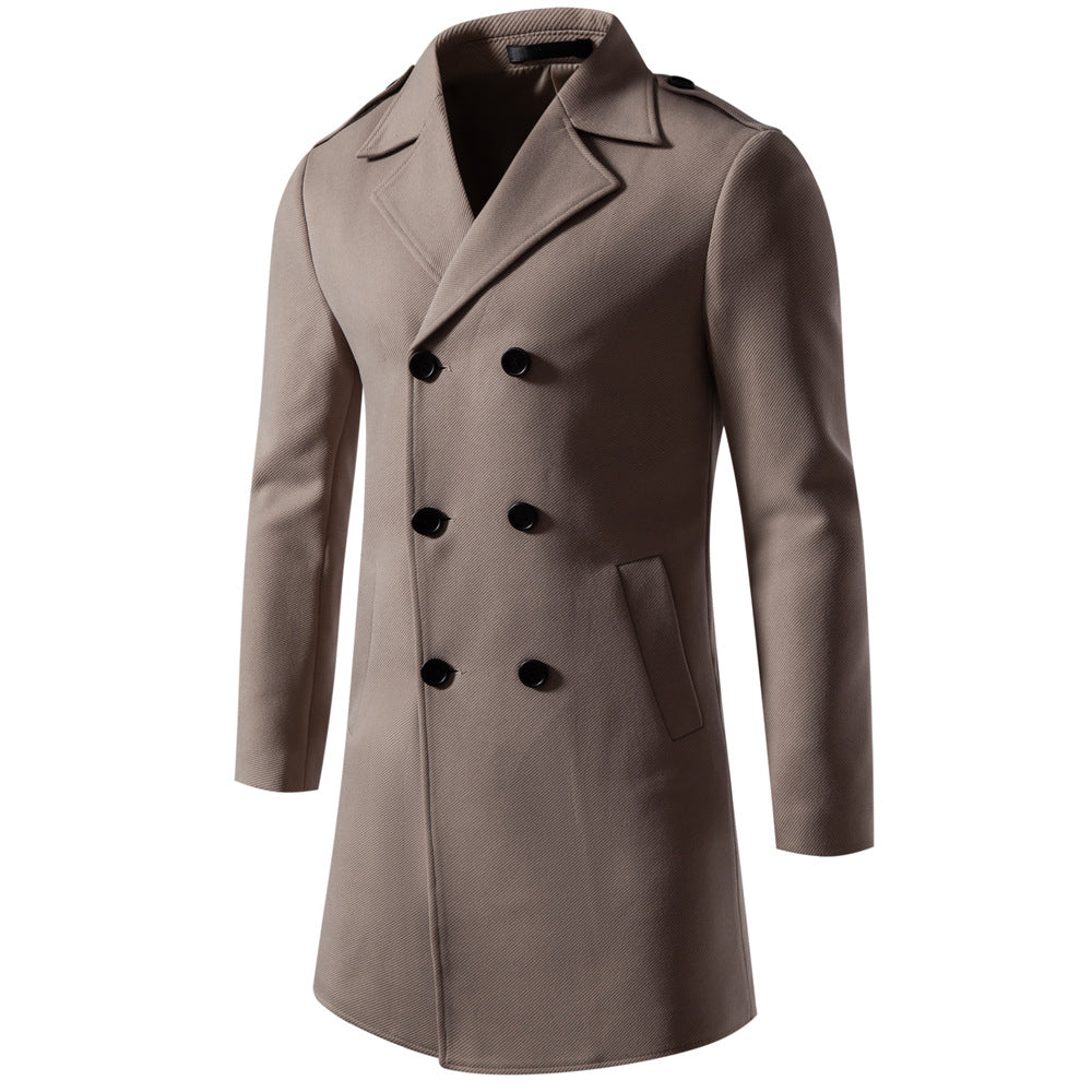 Trench-coat croisé en laine de qualité supérieure pour homme, manteau d'hiver chaud | JK108 