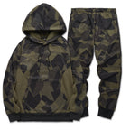 Herren Camouflage Trainingsanzug Locker Camouflage Kapuzen-Jogginghose Zweiteiliges Set | LK68 