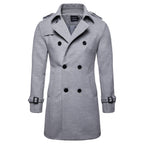 Herren Formeller Business Herbst Winter Casual Revers Zweireihiger Premium Baumwollmantel Langer Trenchcoat Jacke | 9280 