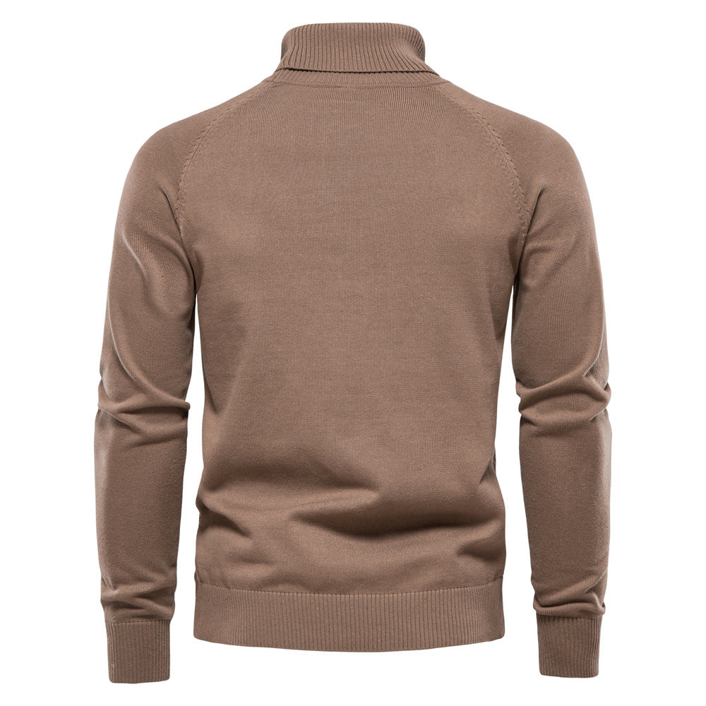 Men's Slim Fit Turtleneck Cardigan Sweater Casual Thermal Knitted Pullover Jumper | Y334