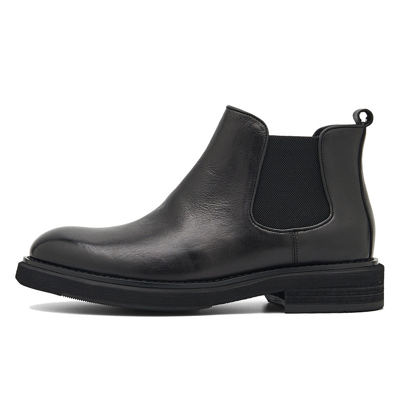 Men's Chelsea Boots | 2025 Autumn Winter British Retro Ankle Boots | Chunky Sole Leather Pull-On Boots | B3923