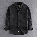 Vintage Workwear Doppeltaschenhemd Retro Casual Classic Shirt Top für Herren | V38 