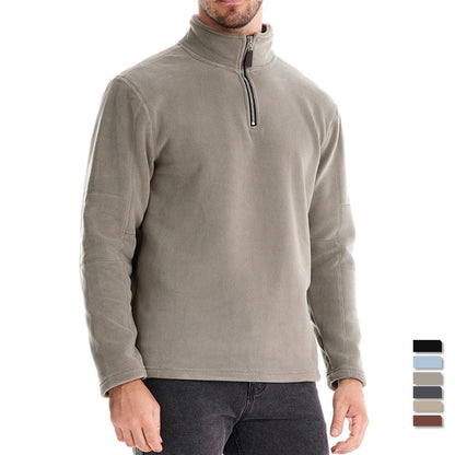 Herren Fleece Pullover Sweatshirts | Herbst-Winter 2025 Europa Mode | Half-Zip Stehkragen Tops | HD08 