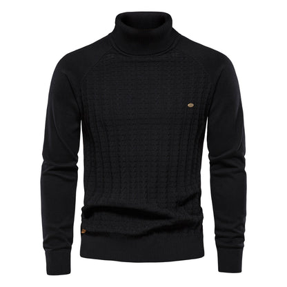 Men's Slim Fit Turtleneck Cardigan Sweater Casual Thermal Knitted Pullover Jumper | Y334