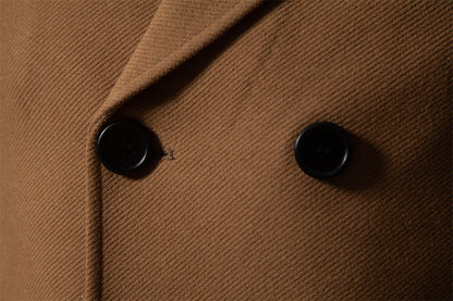 Trench-coat croisé en laine de qualité supérieure pour homme, manteau d'hiver chaud | JK108 