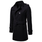 Herren Formeller Business Herbst Winter Casual Revers Zweireihiger Premium Baumwollmantel Langer Trenchcoat Jacke | 9280 