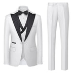 3-teiliger Herrenanzug mit Kragen für Hochzeitsfeiern und formelle Smokings, Jacke mit Hose, Weste, Anzug-Sets | 701 