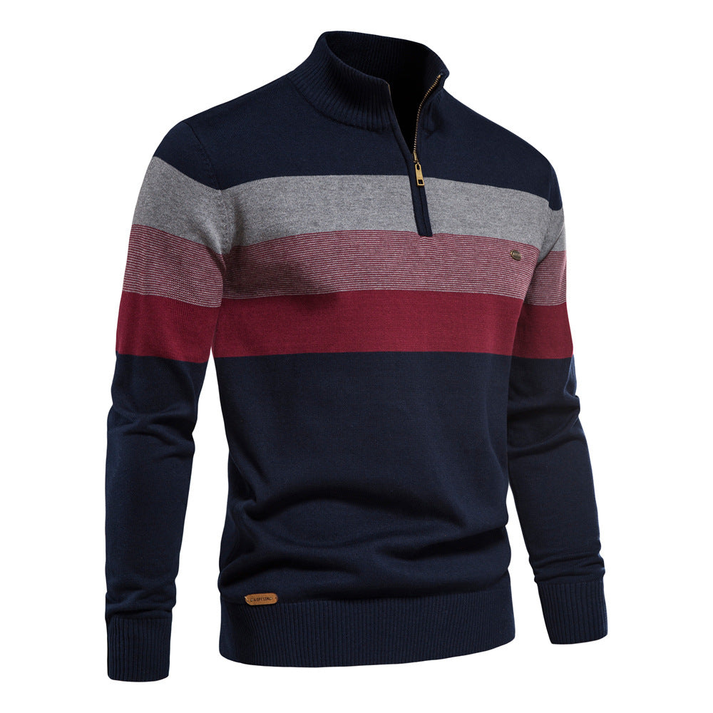 Herren Strickpullover mit Stehkragen und halbem Reißverschluss – Slim Fit Pullover für Herbst &amp; Winter | Y245 