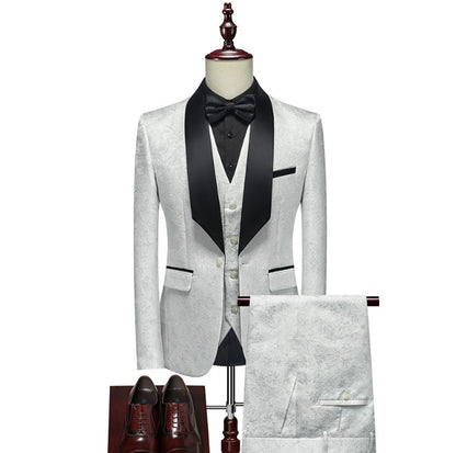 Completo da uomo 3 pezzi smoking set motivo floreale qualità premium blazer gilet e pantaloni set 3 pezzi festa di nozze e occasioni festive | 802 