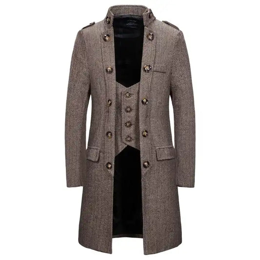 Trench-coat croisé pour homme, coupe slim, coupe formelle, manteau croisé pour homme | YF18 1812 