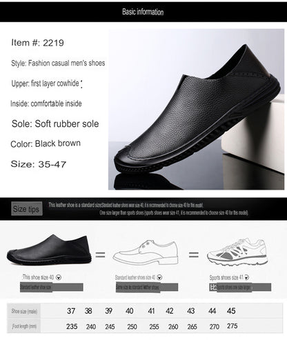 Mocassini da uomo, scarpe casual da passeggio, mocassini slip-on in pelle | 2219 