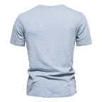 Herren Basic T-Shirt mit Brusttasche, Rundhalsausschnitt und kurzen Ärmeln | F039 