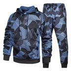 Herren Camouflage Trainingsanzug Locker Camouflage Kapuzen-Jogginghose Zweiteiliges Set | LK68 