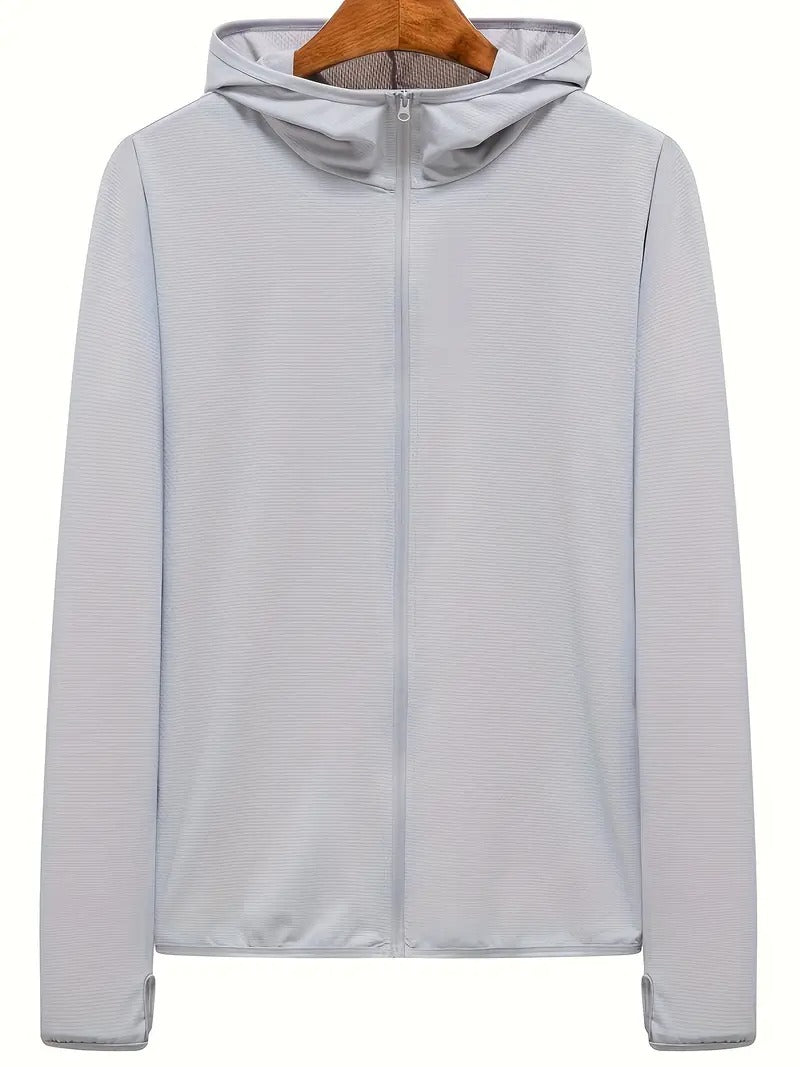 Leichter UV-Sonnenhoodie für Herren – Eisseide, schnelltrocknend und atmungsaktiv für den Sommer – Sportbekleidung zum Angeln, Radfahren und Wandern | 1999