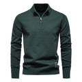 Herren-Pullover aus Baumwolle mit Viertelreißverschluss – Poloshirt aus einfarbigem Strick mit Stehkragen | ZSW-03 