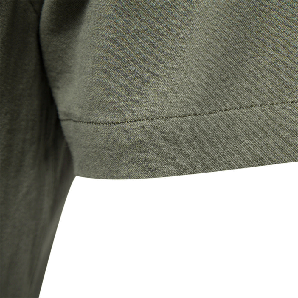 Einfarbiges Slim Fit Besticktes Kurzarm-Freizeithemd für Herren | SH690 