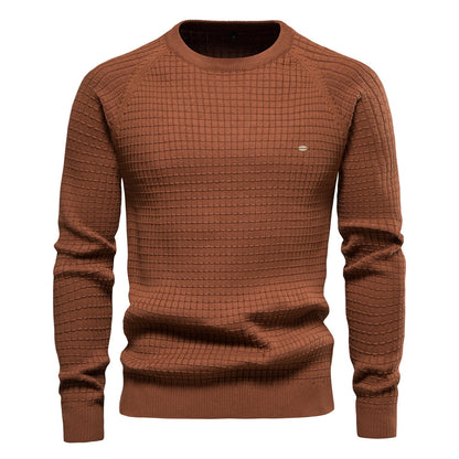 Men's Sweater Casual Pullover Solid Color Long Sleeve Slim Fit Knit Sweater | SW68