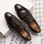 Herren Vintage Slipper mit Quaste, bequeme, rutschfeste Gummisohle, Freizeitschuhe | 1109-58