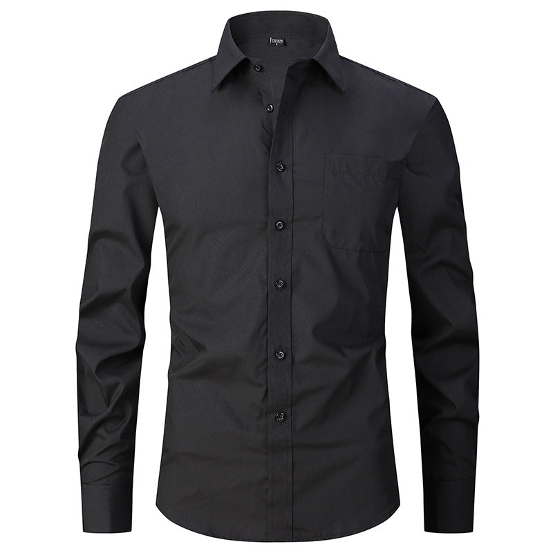Herren Langarmhemd Gestreift Business Einfarbig Arbeit Formal Freizeithemd | FS05 