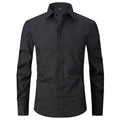 Herren Langarmhemd Gestreift Business Einfarbig Arbeit Formal Freizeithemd | FS05 
