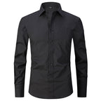 Herren Langarmhemd Gestreift Business Einfarbig Arbeit Formal Freizeithemd | FS05 