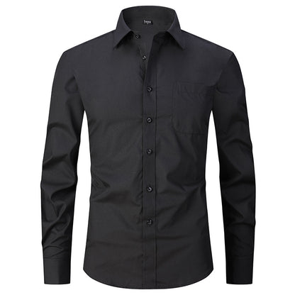 Camicia a maniche lunghe da uomo a righe, tinta unita, da lavoro, formale, casual | FS05 