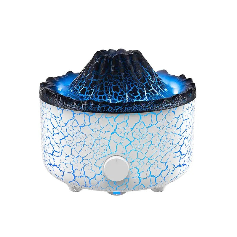 Diffuseur d'huiles essentielles de volcan fissuré de lave, simulation de jet de méduse, effet de flamme de feu, humidificateur d'air, diffuseur domestique | V21b pro 