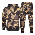 Herren Camouflage Trainingsanzug Locker Camouflage Kapuzen-Jogginghose Zweiteiliges Set | LK68 