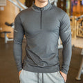 Schnelltrocknendes Herren-Lauf-T-Shirt, atmungsaktiv, langärmelig, für Fitnessstudio, Fitness, Sport, Radfahren, Reißverschluss-Shirt | P37 