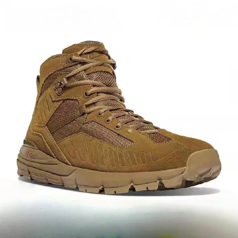 High-Top Desert Tactical Boots | Waterproof Suede Hiking Shoes with Gore-Tex & Vibram Sole | Breathable Outdoor Trekking Footwear | Tex01