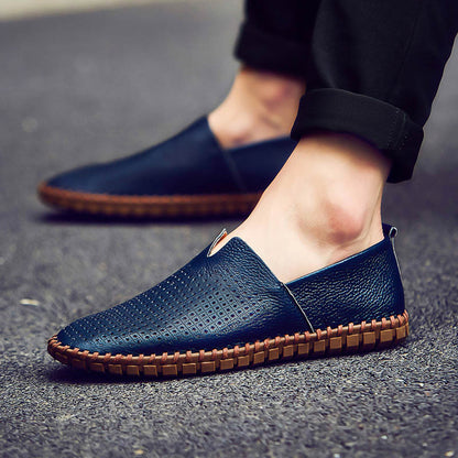 Handgefertigte Freizeitschuhe aus echtem Leder für Herren – Übergrößen 38–50 | Wahlweise mit atmungsaktivem oder festem Obermaterial | 955-1 