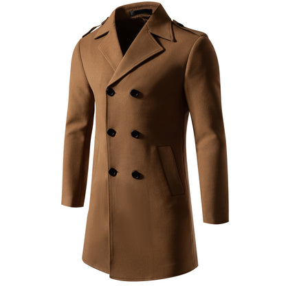 Trench-coat croisé en laine de qualité supérieure pour homme, manteau d'hiver chaud | JK108 