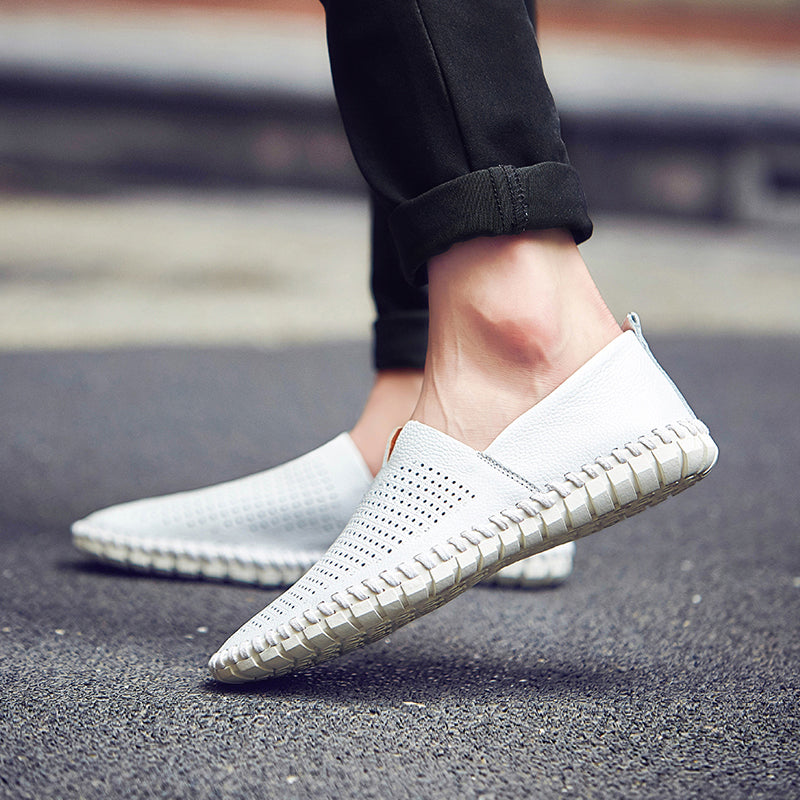 Handgefertigte Freizeitschuhe aus echtem Leder für Herren – Übergrößen 38–50 | Wahlweise mit atmungsaktivem oder festem Obermaterial | 955-1 