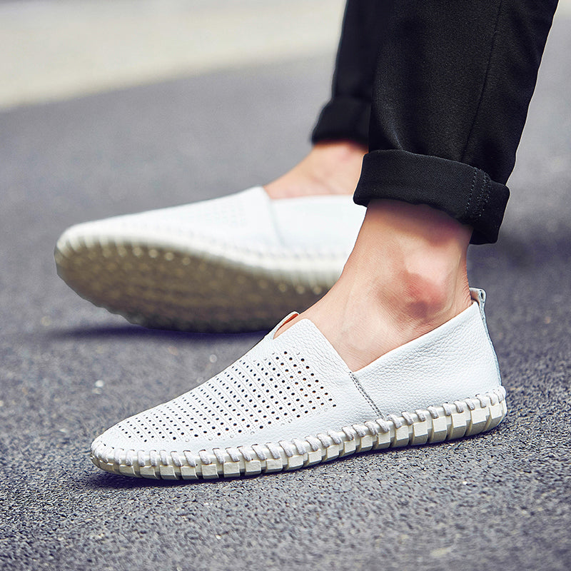 Handgefertigte Freizeitschuhe aus echtem Leder für Herren – Übergrößen 38–50 | Wahlweise mit atmungsaktivem oder festem Obermaterial | 955-1 