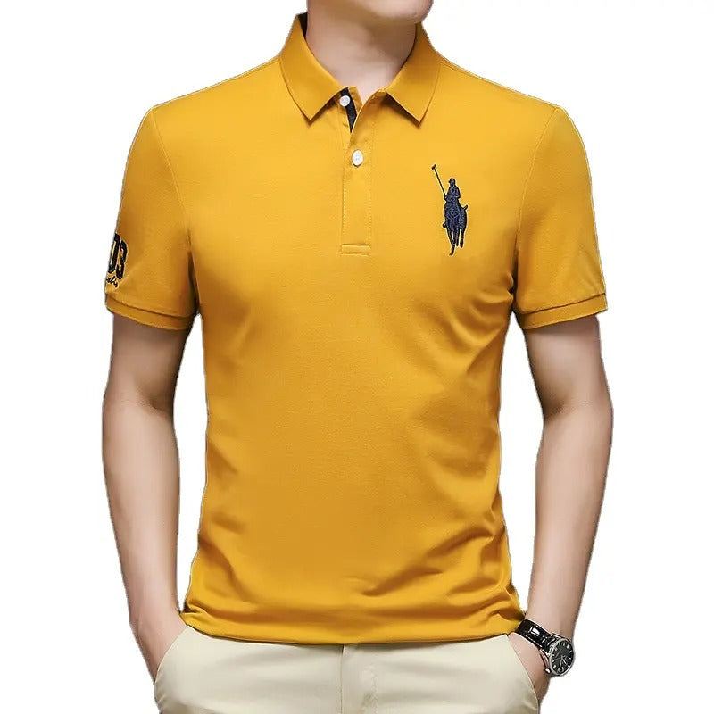 Trendy Besticktes Poloshirt Kurzarm Revers Loose-Fit T-Shirt für den lässigen Style | K654 