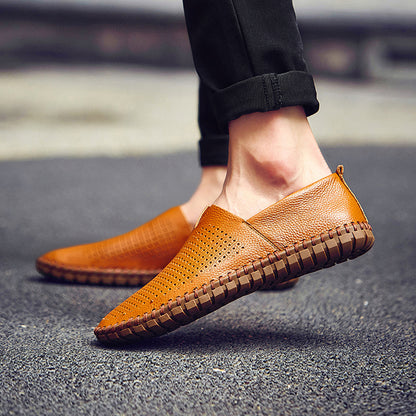 Handgefertigte Freizeitschuhe aus echtem Leder für Herren – Übergrößen 38–50 | Wahlweise mit atmungsaktivem oder festem Obermaterial | 955-1 