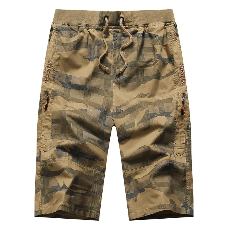 Short de travail cargo pour homme - Pantalon de combat décontracté à poches multiples - Motif camouflage - SHM3318 