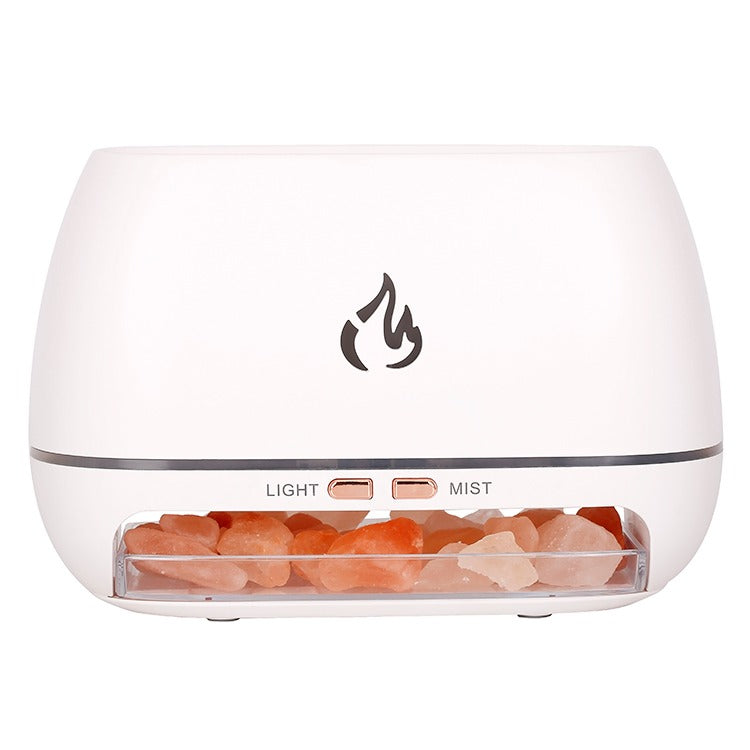 Himalaya-Kristallsalzsteine, Aroma-Luftbefeuchter, 7 Farben, LED, USB, tragbar, Feuerflamme, Aromatherapie, ätherisches Öl, Diffusor | 101 