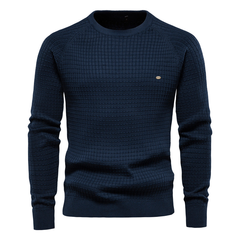 Men's Sweater Casual Pullover Solid Color Long Sleeve Slim Fit Knit Sweater | SW68