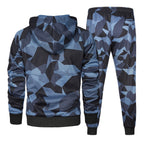 Herren Camouflage Trainingsanzug Locker Camouflage Kapuzen-Jogginghose Zweiteiliges Set | LK68 